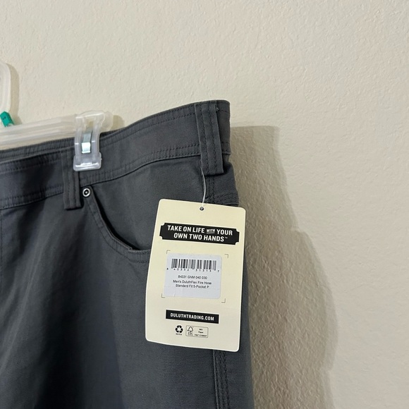 NWT Men's DuluthFlex Fire Hose Standard Fit 5-Pocket Pants Gray Size 40x30 Work - Picture 9 of 10